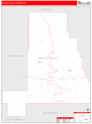 Golden Valley County, MT Digital Map Red Line Style